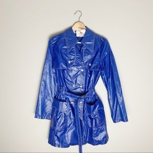 70s vintage dagger collar rain coat.